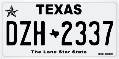 TX license plate DZH2337