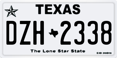 TX license plate DZH2338