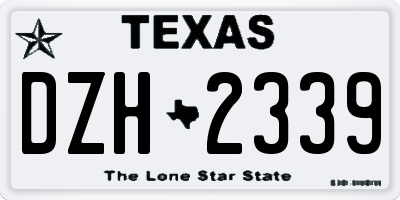 TX license plate DZH2339