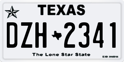 TX license plate DZH2341