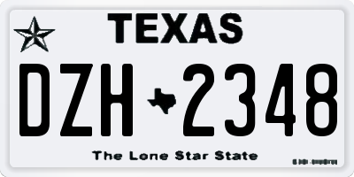 TX license plate DZH2348