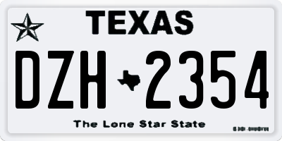 TX license plate DZH2354