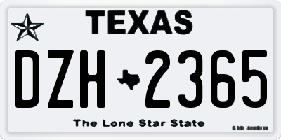 TX license plate DZH2365