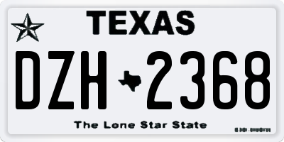 TX license plate DZH2368