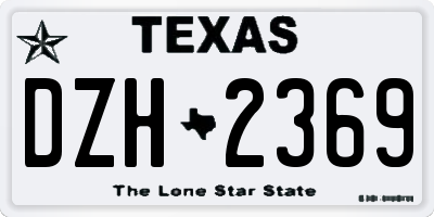 TX license plate DZH2369