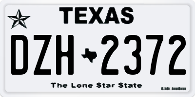TX license plate DZH2372