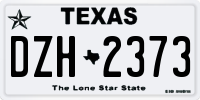TX license plate DZH2373