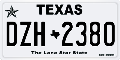 TX license plate DZH2380