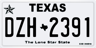 TX license plate DZH2391