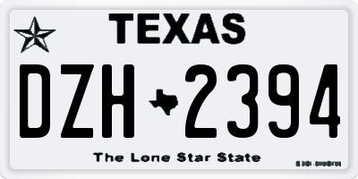 TX license plate DZH2394