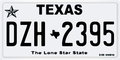 TX license plate DZH2395