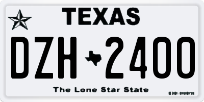 TX license plate DZH2400