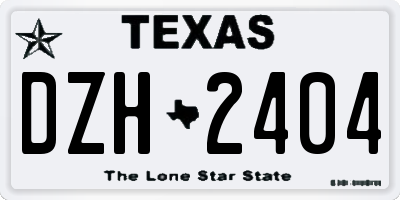 TX license plate DZH2404