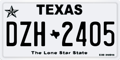 TX license plate DZH2405