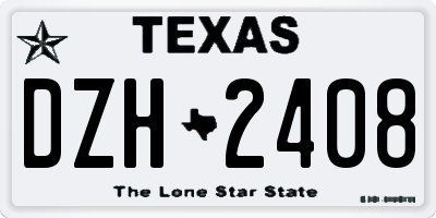 TX license plate DZH2408
