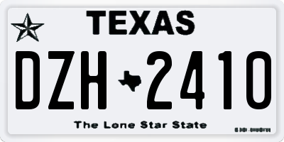TX license plate DZH2410