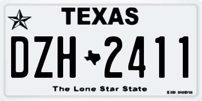 TX license plate DZH2411