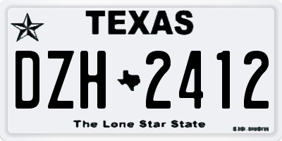 TX license plate DZH2412