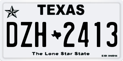 TX license plate DZH2413