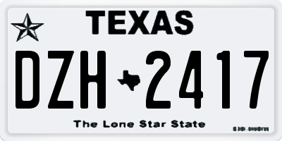 TX license plate DZH2417