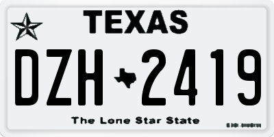 TX license plate DZH2419