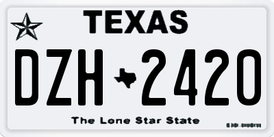 TX license plate DZH2420