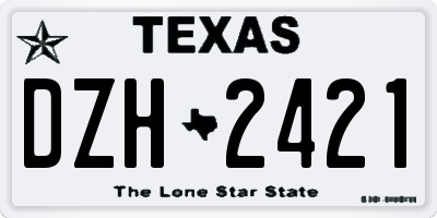 TX license plate DZH2421