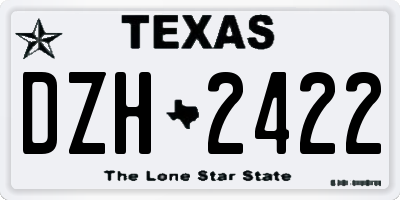 TX license plate DZH2422