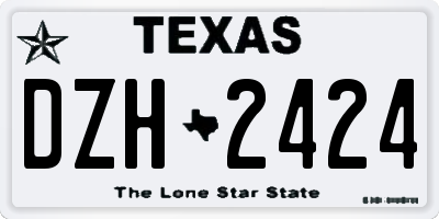 TX license plate DZH2424