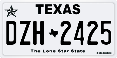 TX license plate DZH2425