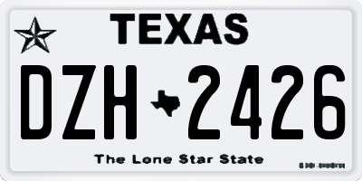 TX license plate DZH2426