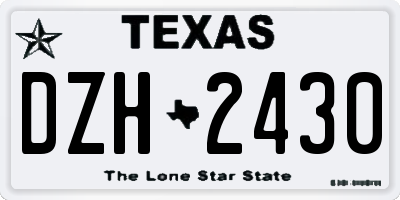 TX license plate DZH2430