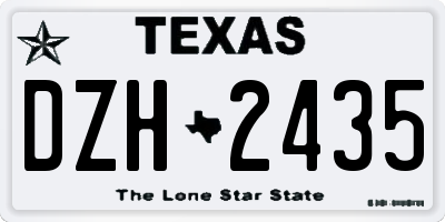 TX license plate DZH2435