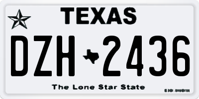 TX license plate DZH2436