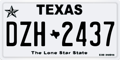 TX license plate DZH2437