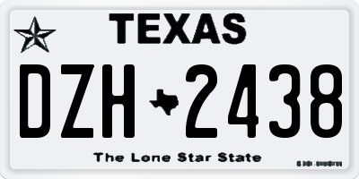 TX license plate DZH2438