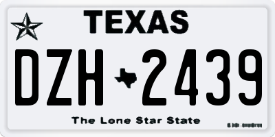 TX license plate DZH2439