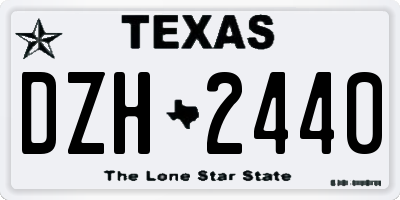 TX license plate DZH2440