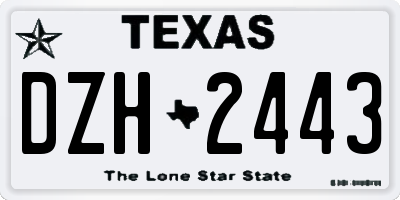TX license plate DZH2443