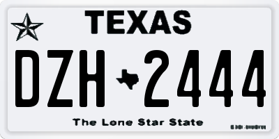 TX license plate DZH2444
