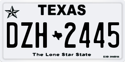 TX license plate DZH2445