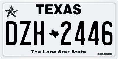TX license plate DZH2446
