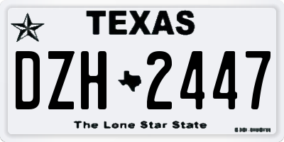 TX license plate DZH2447