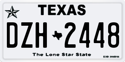 TX license plate DZH2448