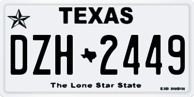 TX license plate DZH2449