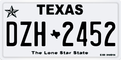 TX license plate DZH2452