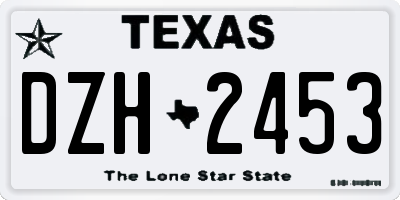 TX license plate DZH2453