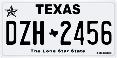 TX license plate DZH2456