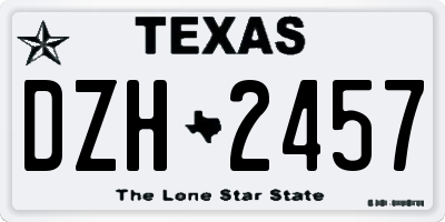 TX license plate DZH2457