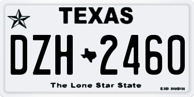 TX license plate DZH2460